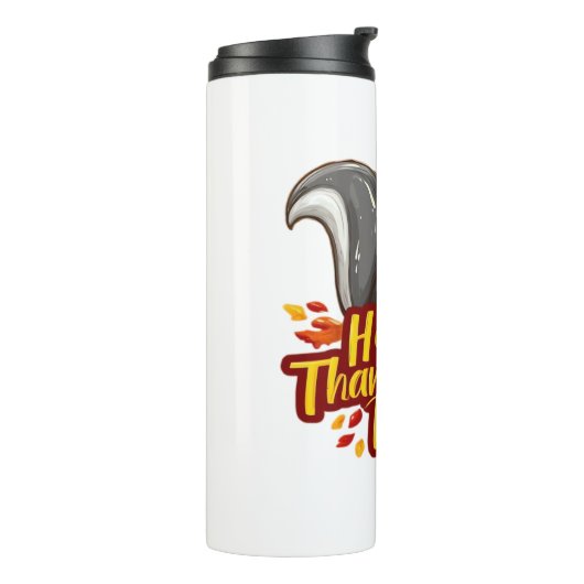 Schattige Happy Thanksgiving Squirrel Classic T-sh Thermosbeker (Gedraaid links)