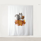 Schattige Happy Thanksgiving Squirrel Classic T-sh Wandkleed (Voorkant)