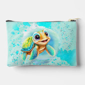 Schattige Happy Turtle Boy Ocean Blue Turquoise Na Etui (Achterkant)