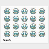 Schattige Happy Turtle Verjaardagsfeest Ronde Sticker (Vel)