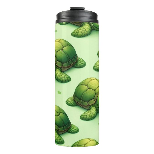 Schattige Happy Turtles-patroon Thermosbeker (Voorkant)