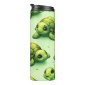 Schattige Happy Turtles-patroon Thermosbeker (Geroteerd rechts)