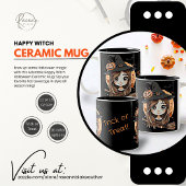 Schattige Happy Witch Halloween Keramische Mok