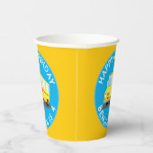 Schattige Happy Yellow schoolbus Gepersonaliseerd  Papieren Bekers (Rechts)