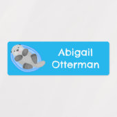 Schattige Happy zee otter blauw cartoon gepersonal Labels (Design 2)