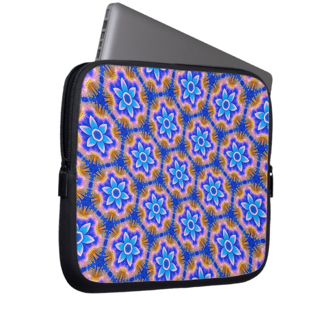 Schattige harig bloempatroon laptop sleeve (Voorkant Rechts)