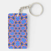 Schattige harig bloempatroon sleutelhanger (achterkant)