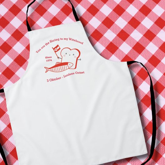 Schattige Haring en Wittebrood Leidens ontzet rood Schort