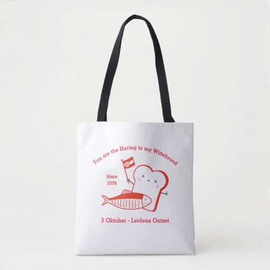 Schattige Haring en Wittebrood Leidens ontzet rood Tote Bag (Voorkant)
