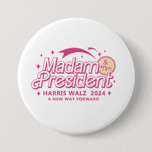 Schattige Harris Walz Trendy Verkiezing Schattige  Ronde Button 7,6 Cm