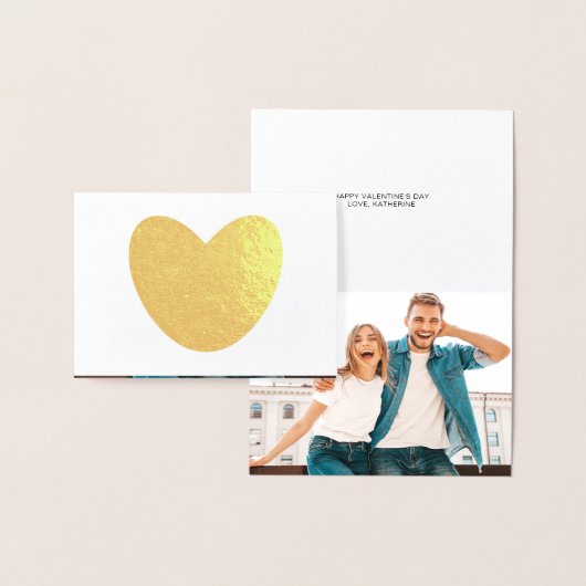 Schattige hart aangepaste tekst en foto Valentijns Folie Kaarten (Display)