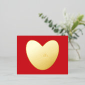 Schattige hart aangepaste tekst foto Valentijnsdag Folie Feestdagen Briefkaart (Staand Voorkant)