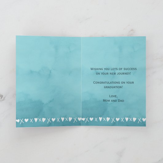 Schattige hart Afstuderen gefeliciteerd Kaart (Binnen)