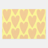 Schattige Hart Art Geel Kleurrijk Patroon Inpakpapier Vel (Voorkant 3)