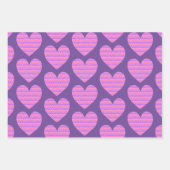 Schattige hart Art Paarse en roze liefde Inpakpapier Vel (Voorkant)
