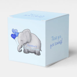 Schattige hart ballonnen olifant blauw baby jongen bedankdoosjes