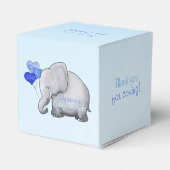 Schattige hart ballonnen olifant blauw baby jongen bedankdoosjes (Achterkant)