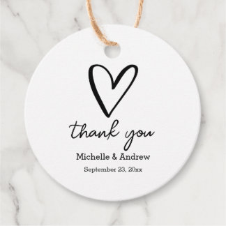 Schattige Hart Bedankt Script | Minimale bruiloft Bedankjes Labels