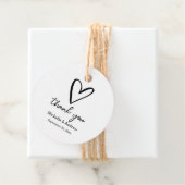 Schattige Hart Bedankt Script | Minimale bruiloft Bedankjes Labels (In situ)