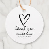 Schattige Hart Bedankt Script | Minimale bruiloft Bedankjes Labels (Achterkant)