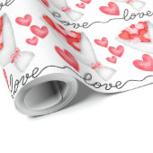 Schattige Hart Boeket Liefde Cadeaupapier (Rol Hoek)