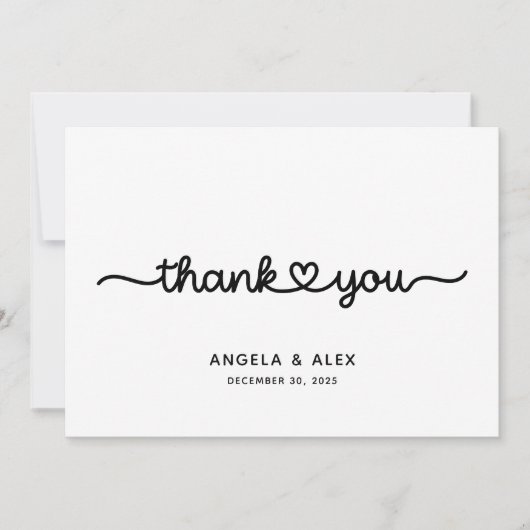 Schattige Hart bruiloft Bedankkaart (Voorkant)