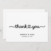 Schattige Hart bruiloft Bedankkaart (Voorkant / Achterkant)