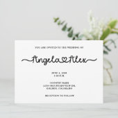 Schattige Hart bruiloft Kaart (Staand voorkant)