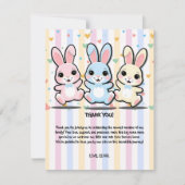 Schattige Hart Bunny Hoppers Baby shower Bedankkaart (Voorkant)