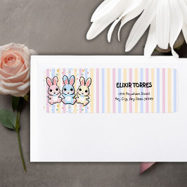 Schattige Hart Bunny Hoppers Baby shower Etiket