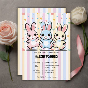Schattige Hart Bunny Hoppers Baby shower Kaart