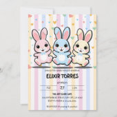 Schattige Hart Bunny Hoppers Baby shower Kaart (Voorkant)