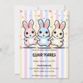 Schattige Hart Bunny Hoppers Baby shower Kaart (Voorkant)