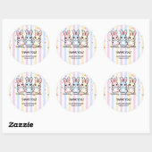 Schattige Hart Bunny Hoppers Baby shower Ronde Sticker (Vel)