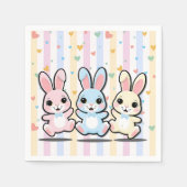 Schattige Hart Bunny Hoppers Baby shower Servet (Voorkant)