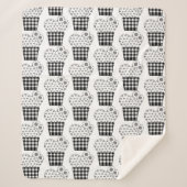 Schattige Hart Cactus Plaid Plant Pot Pattern Sherpa Deken (Voorkant)