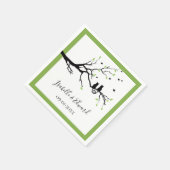 Schattige hart "Cats in Love" in boomgroen bruilof Servet (Hoek)