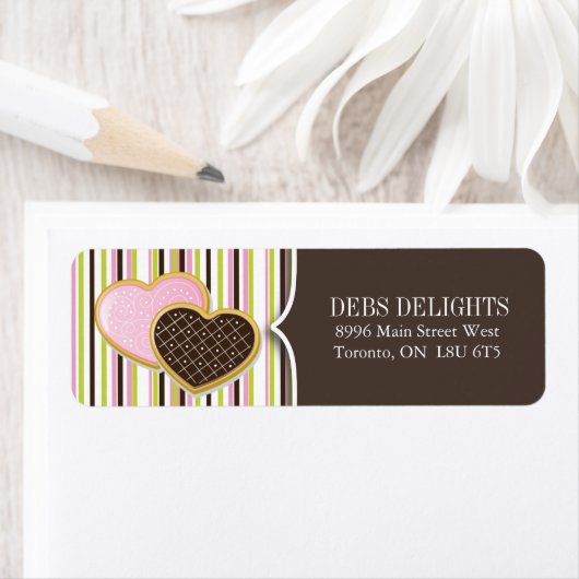 Schattige Hart Cookie Verpakking & Verzendlabels Etiket (Insitu)