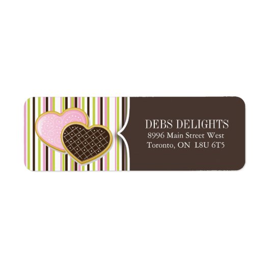 Schattige Hart Cookie Verpakking & Verzendlabels Etiket (Voorkant)