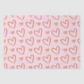 Schattige hart doodles - roze & rood tissuepapier (Voorkant)