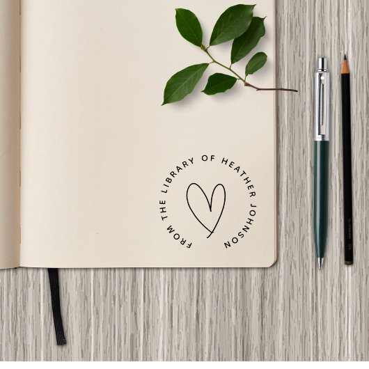 Schattige hart eenvoudig uit de bibliotheek Custom Rubberstempel