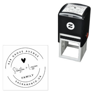 Schattige hart en elegante scriptfamilie  zelfinktende stempel