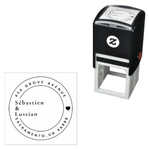 Schattige hart en elegante scriptfamilie  zelfinktende stempel