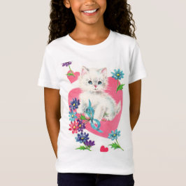 Schattige hart en kat kinder T-shirt
