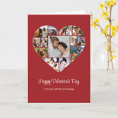 Schattige hart foto collage rood liefde Valentijns Kaart (Gele Bloem)