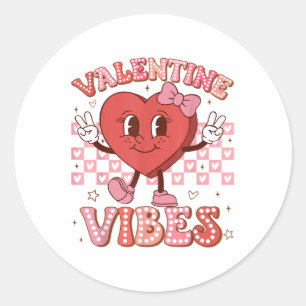 Schattige Hart Gelukkige Valentijnsdag Shirten voo Ronde Sticker