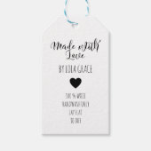 Schattige Hart Gemaakt met Liefde Kraft Papier Cadeaulabel (Voorkant)