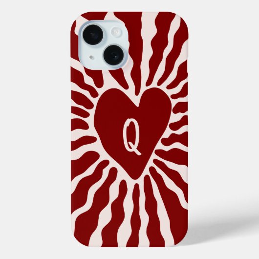 Schattige hart gepersonaliseerde letter Valentijns Case-Mate iPhone Case (Achterkant)