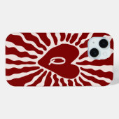 Schattige hart gepersonaliseerde letter Valentijns Case-Mate iPhone Case (Achterkant (horizontaal))