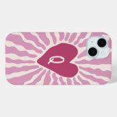 Schattige hart gepersonaliseerde letter Valentijns Case-Mate iPhone Case (Achterkant (horizontaal))